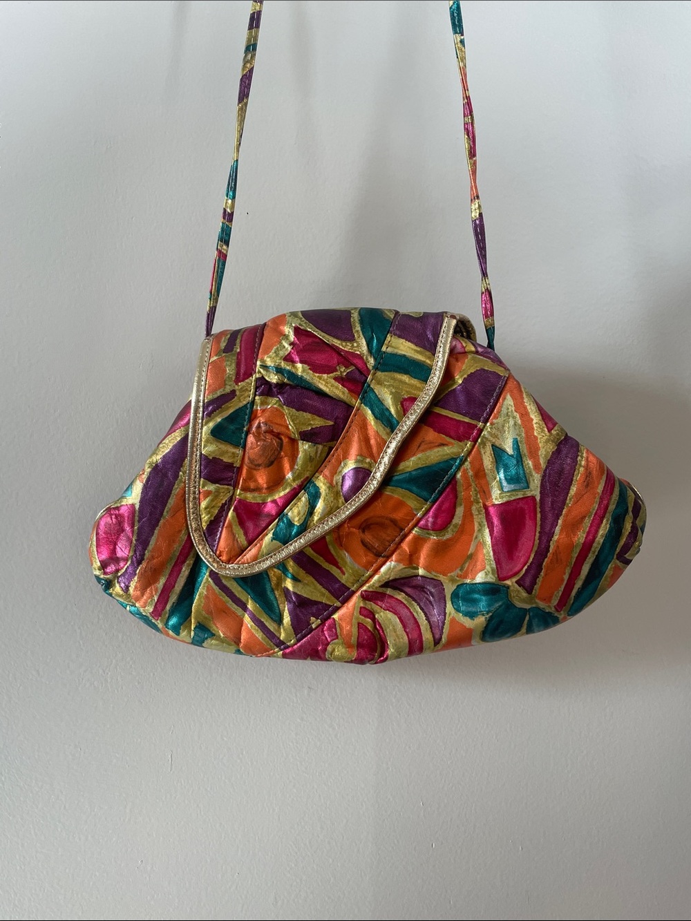 Multicoloured leather purse